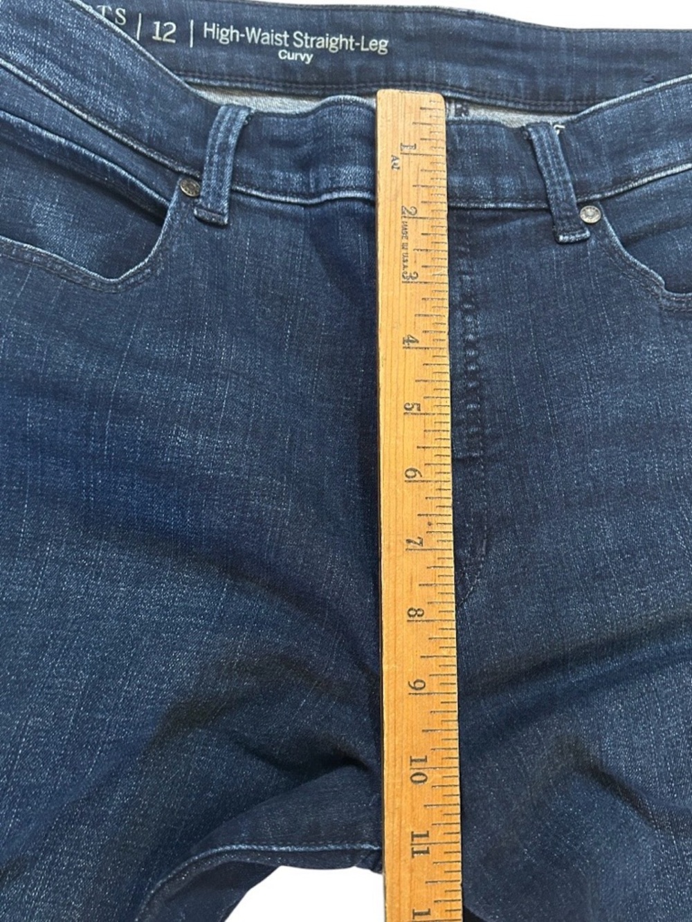 Talbots Flawless High Rise Straight Leg Jeans Size 12 Curvy Blue Stretch - Picture 3 of 7